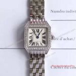 2017 Swiss Quartz Replica Cartier Santos Demoiselle Ladies Watch SS Diamond Bezel (1)_th.jpg